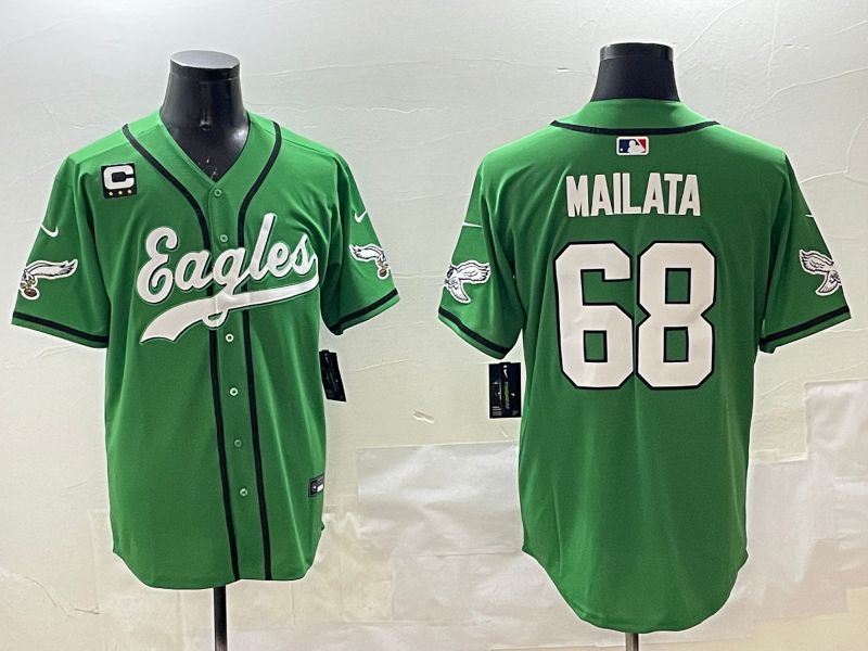 Men Philadelphia Eagles #68 Mailata Green three generations Jointly Name 2025 Nike Limited NFL Jersey style 13